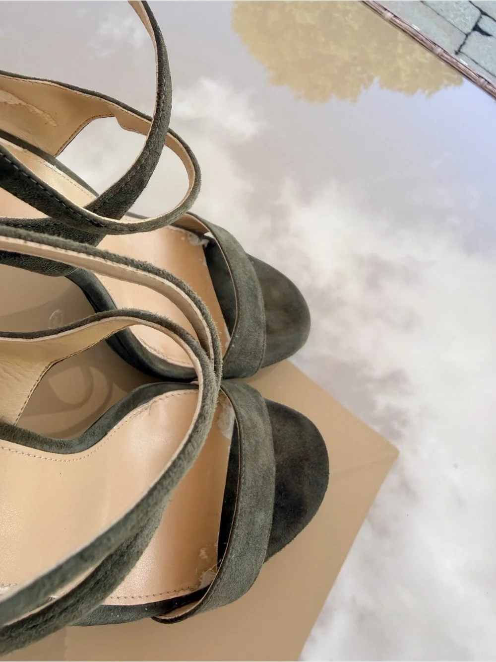 Michael Kors Leather Faryn Sandal Olive 8.5